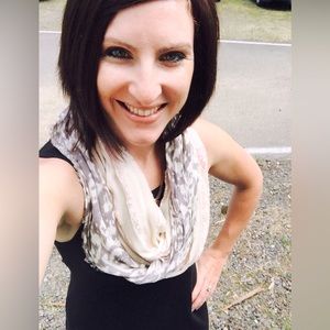 Animal Print and Cream Infinity Scarf